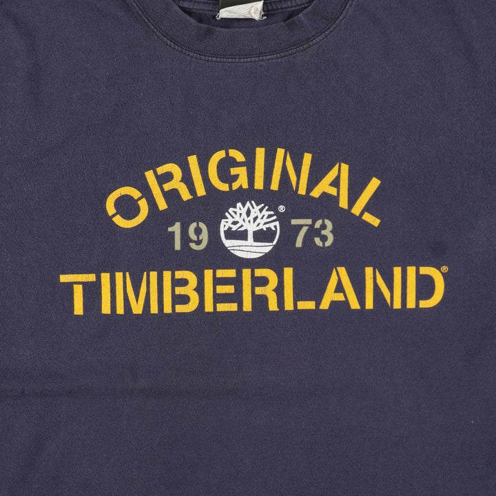 90s-00'S Timberland Short-Sleeve Logo T-Shirt, Men's Size M (Equivalent), Vintage cotton navy blue type Vintage Second Hand