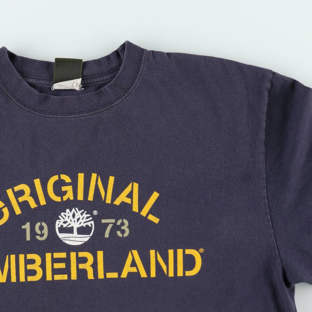 90s-00'S Timberland Short-Sleeve Logo T-Shirt, Men's Size M (Equivalent), Vintage cotton navy blue type Vintage Second Hand