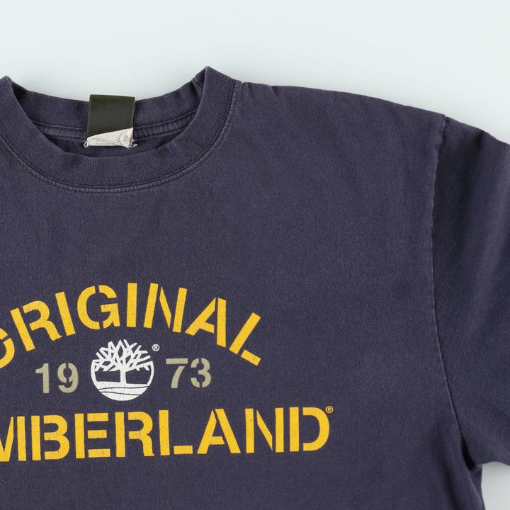 90s-00'S Timberland Short-Sleeve Logo T-Shirt, Men's Size M (Equivalent), Vintage cotton navy blue type Vintage Second Hand