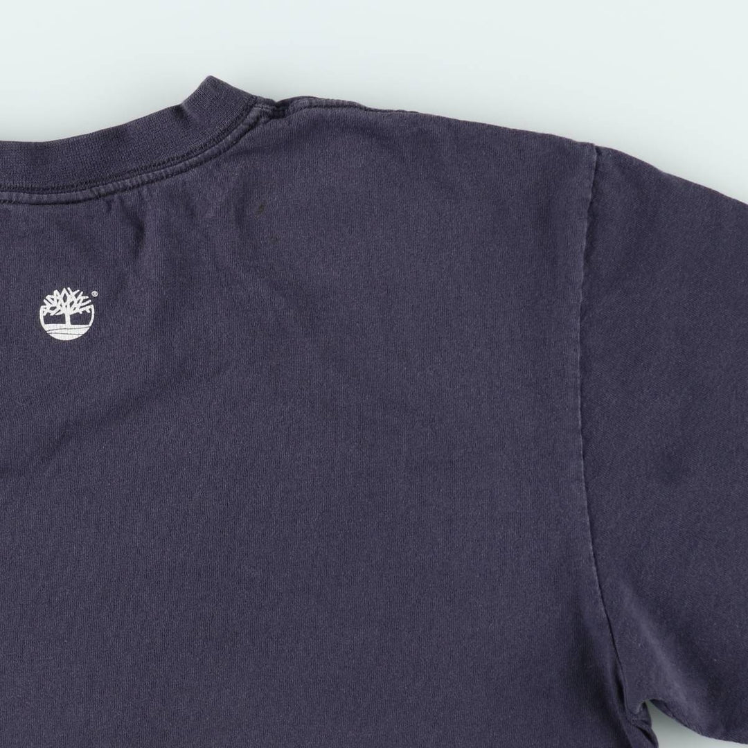 90s-00'S Timberland Short-Sleeve Logo T-Shirt, Men's Size M (Equivalent), Vintage cotton navy blue type Vintage Second Hand
