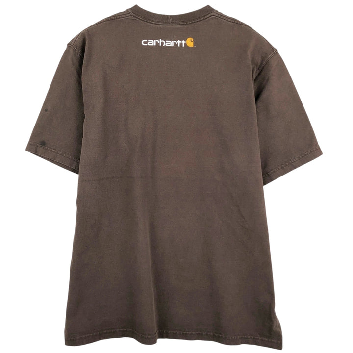 Carhartt ORIGINAL FIT short sleeve logo T-shirt, men's XL size cotton brown type Vintage Second Hand