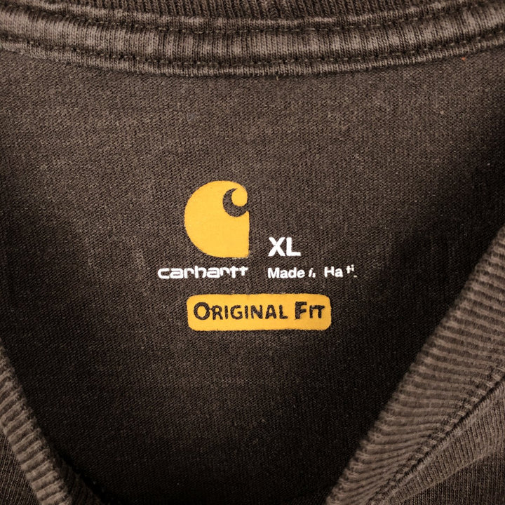 Carhartt ORIGINAL FIT short sleeve logo T-shirt, men's XL size cotton brown type Vintage Second Hand