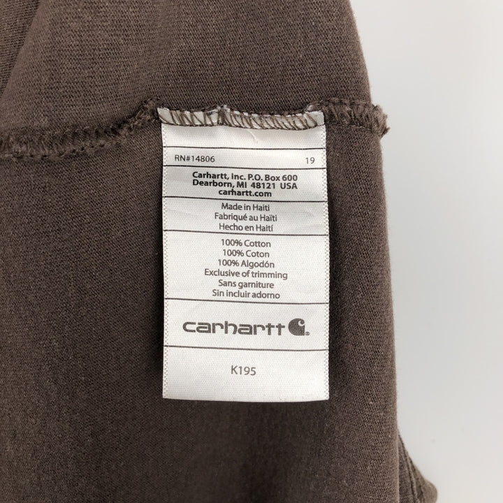 Carhartt ORIGINAL FIT short sleeve logo T-shirt, men's XL size cotton brown type Vintage Second Hand