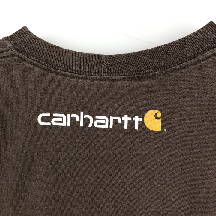 Carhartt ORIGINAL FIT short sleeve logo T-shirt, men's XL size cotton brown type Vintage Second Hand