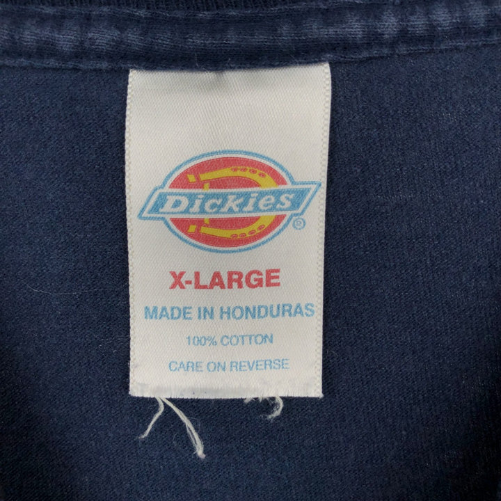 Dickies Short Sleeve One Point Logo Pocket T-Shirt Men's XL cotton navy blue type Vintage Second Hand