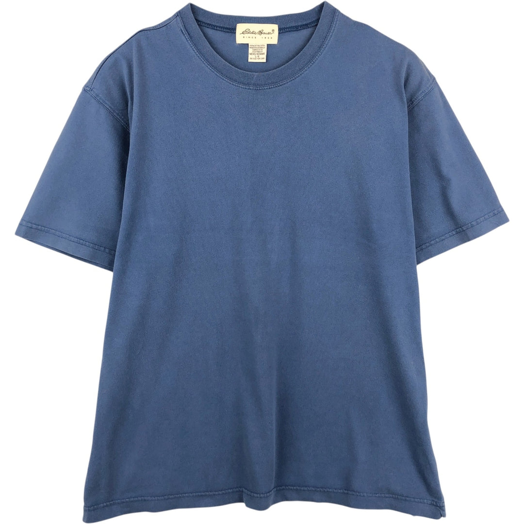 90s-00'S Eddie Bauer plain t-shirt, men's size L equivalent, vintage. cotton Navy blue Vintage Second Hand