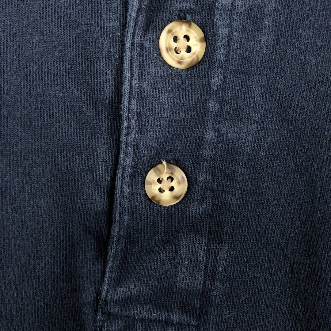 Carhartt Henley Neck Short Sleeve One Point Logo Pocket T-Shirt Men's L Size unclear navy blue type Vintage Second Hand