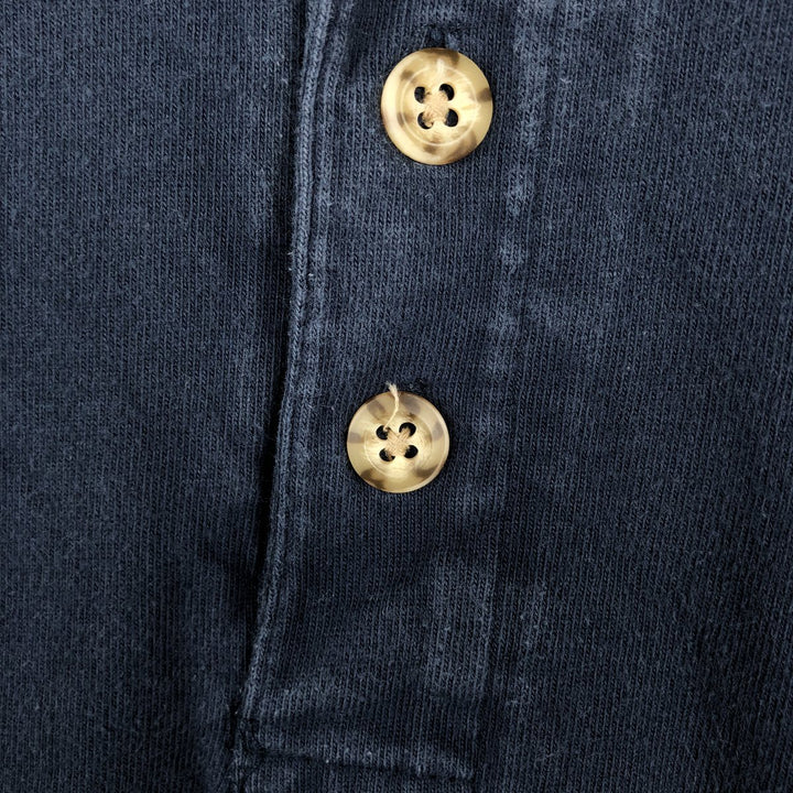 Carhartt Henley Neck Short Sleeve One Point Logo Pocket T-Shirt Men's L Size unclear navy blue type Vintage Second Hand