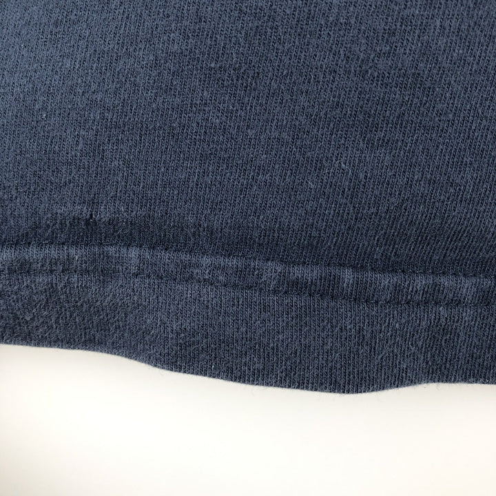 Carhartt Henley Neck Short Sleeve One Point Logo Pocket T-Shirt Men's L Size unclear navy blue type Vintage Second Hand