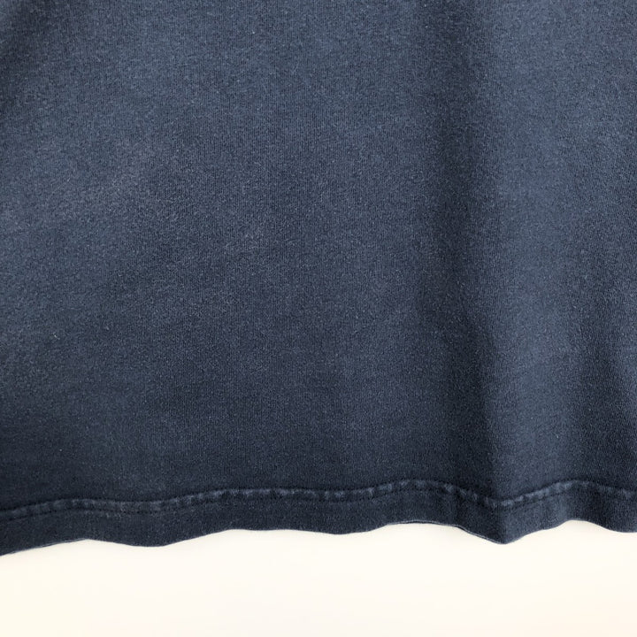 Carhartt Henley Neck Short Sleeve One Point Logo Pocket T-Shirt Men's L Size unclear navy blue type Vintage Second Hand