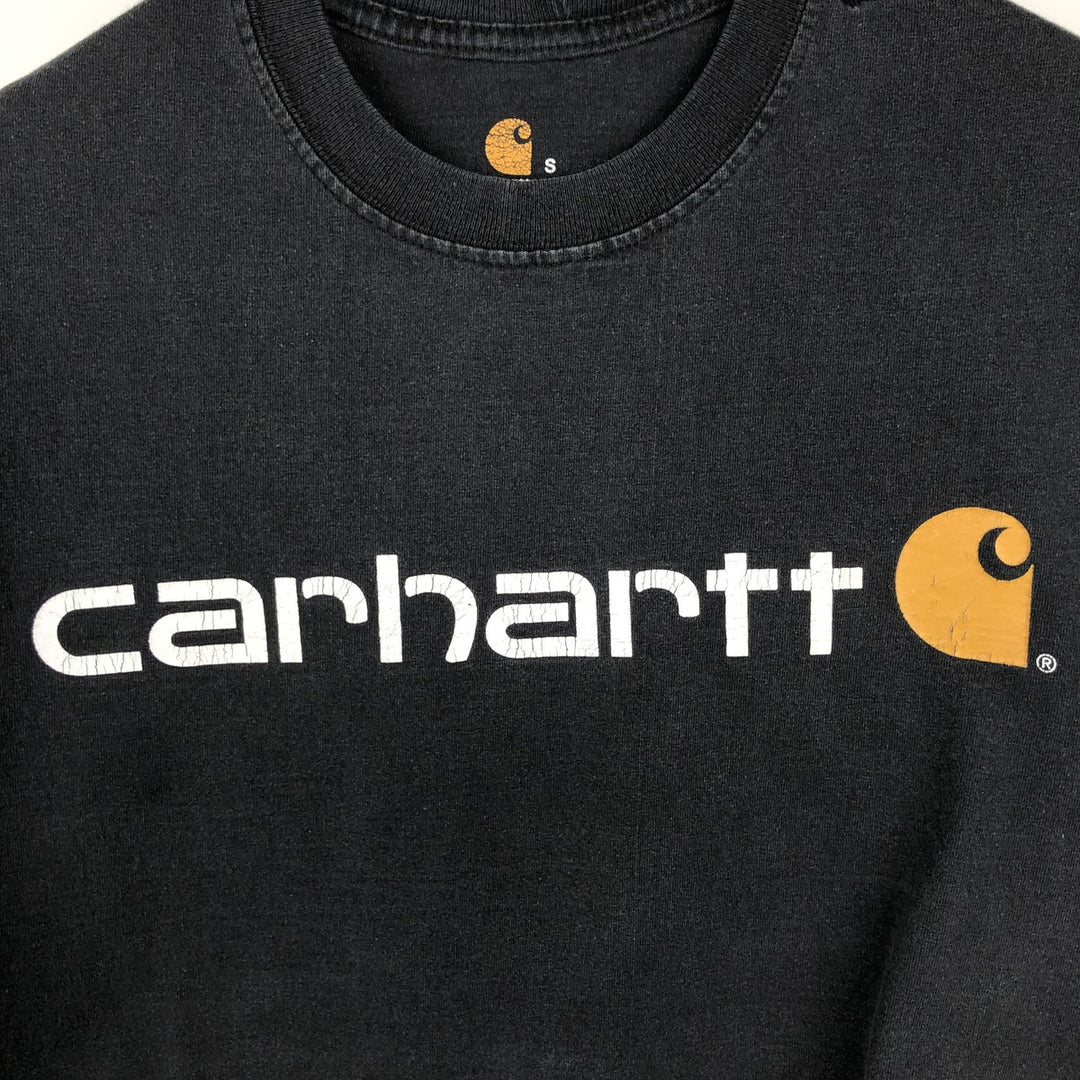 Carhartt ORIGINAL FIT Short-Sleeve Logo T-Shirt, Men's Size S (approx.) cotton black type Vintage Second Hand