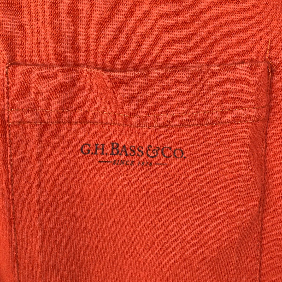 GHBass Short-Sleeve Pocket T-Shirt, Made in USA, Men's Size L (approx.) cotton orange type Vintage Second Hand