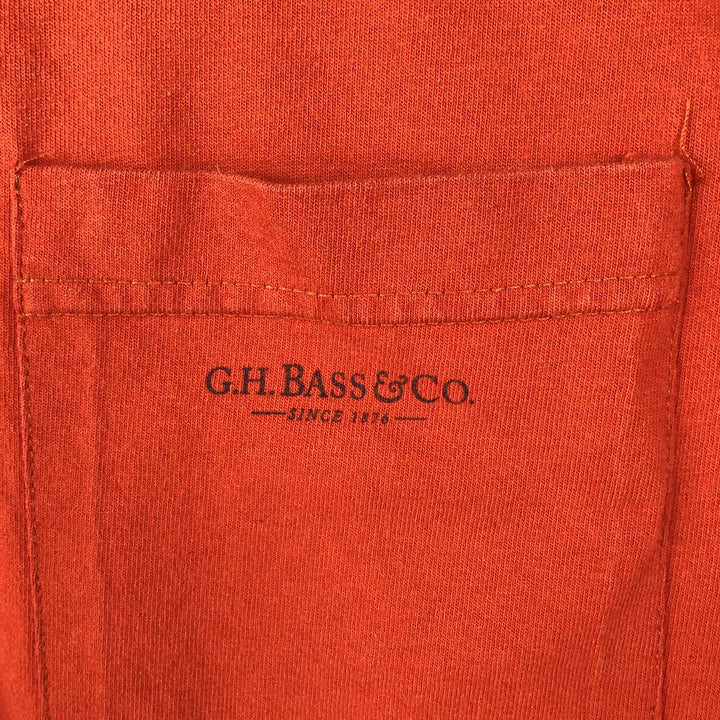 GHBass Short-Sleeve Pocket T-Shirt, Made in USA, Men's Size L (approx.) cotton orange type Vintage Second Hand