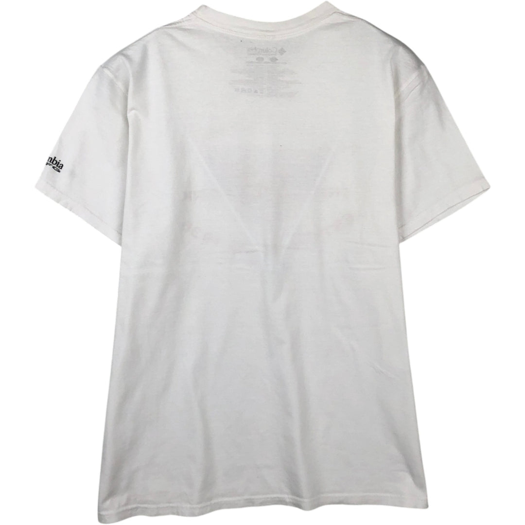 Columbia PFG Short-Sleeve Printed T-Shirt, Men's Size L (approx.) cotton white type Vintage Second Hand