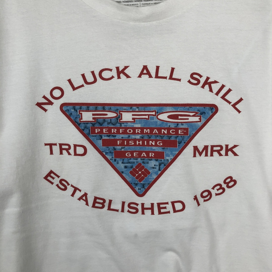 Columbia PFG Short-Sleeve Printed T-Shirt, Men's Size L (approx.) cotton white type Vintage Second Hand