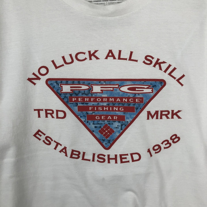 Columbia PFG Short-Sleeve Printed T-Shirt, Men's Size L (approx.) cotton white type Vintage Second Hand