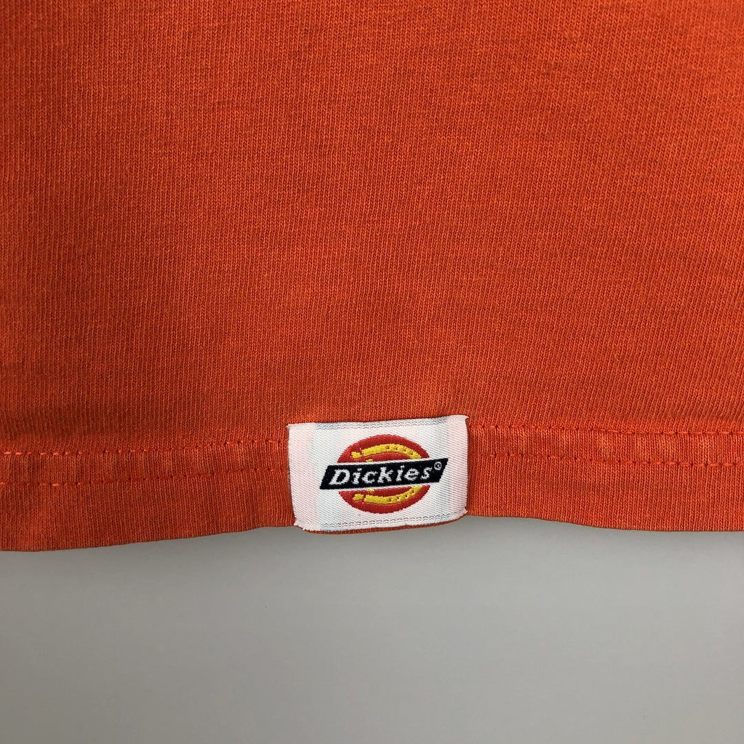 Dickies Short-Sleeve T-Shirt with One-Point Logo Pocket, Made in USA, Men's Size XL (approx.) cotton orange type Vintage Second Hand
