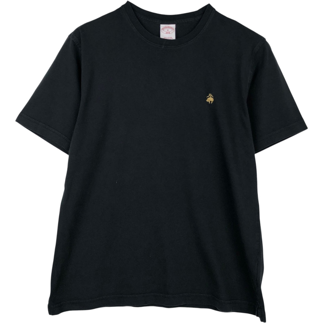 Brooks Brothers 1818 Short-Sleeve T-Shirt with One-Point Logo, Men's Size M (approx.) cotton black type Vintage Second Hand