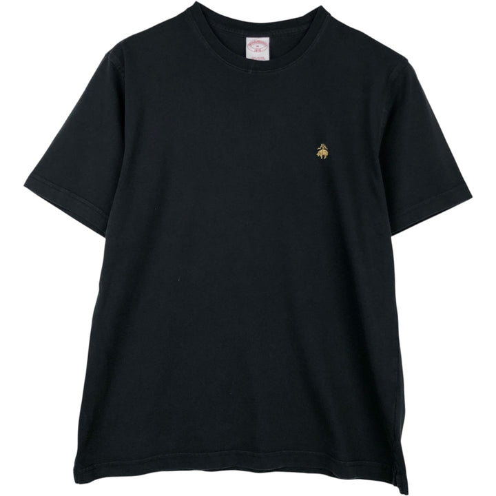 Brooks Brothers 1818 Short-Sleeve T-Shirt with One-Point Logo, Men's Size M (approx.) cotton black type Vintage Second Hand