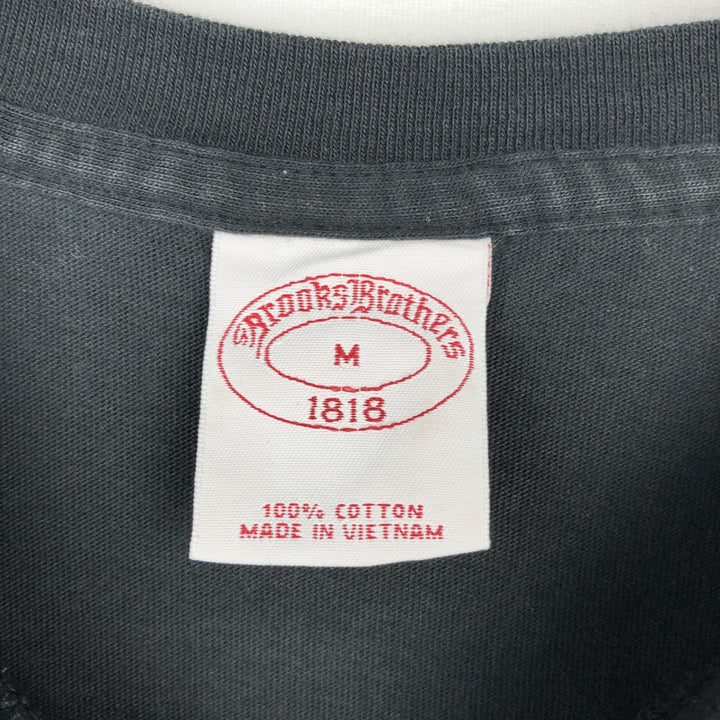 Brooks Brothers 1818 Short-Sleeve T-Shirt with One-Point Logo, Men's Size M (approx.) cotton black type Vintage Second Hand