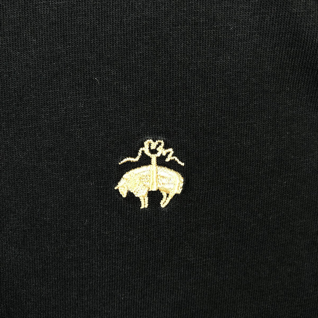 Brooks Brothers 1818 Short-Sleeve T-Shirt with One-Point Logo, Men's Size M (approx.) cotton black type Vintage Second Hand