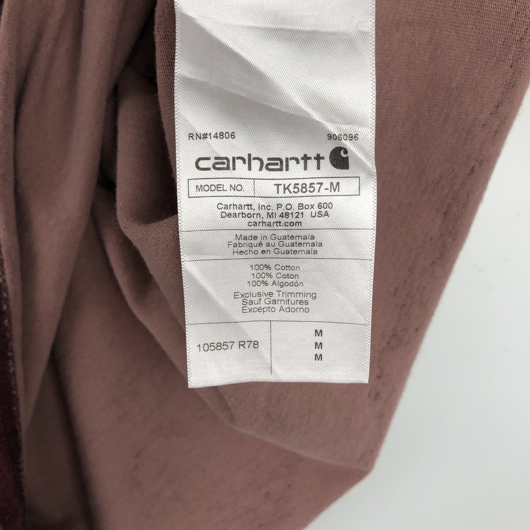 Carhartt Relaxed Fit Striped Pattern Tie-Dye Short-Sleeve Striped T-Shirt (Men's Size M) cotton bordeaux Vintage Second Hand