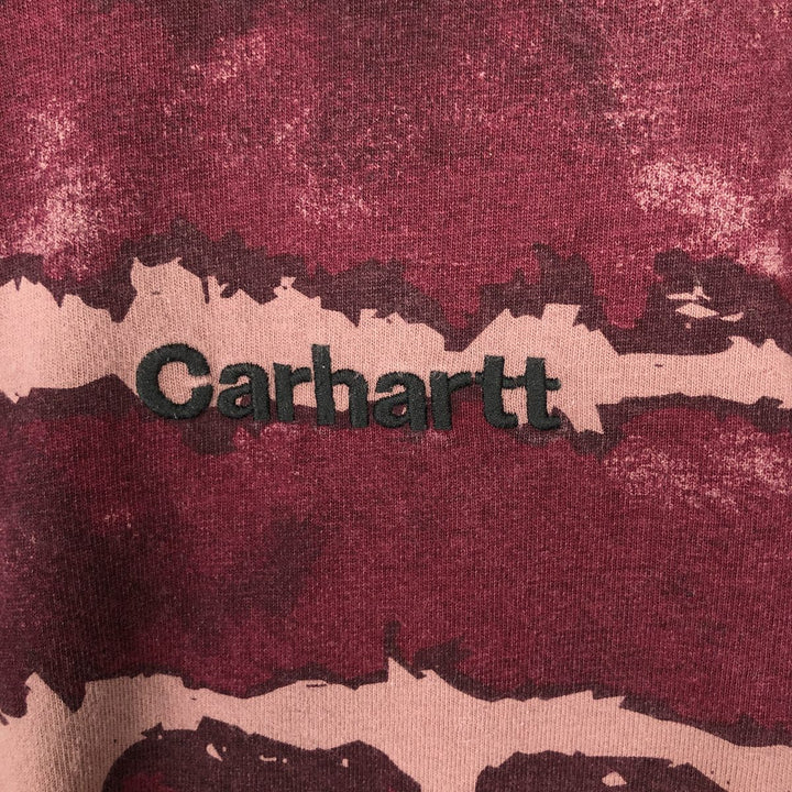 Carhartt Relaxed Fit Striped Pattern Tie-Dye Short-Sleeve Striped T-Shirt (Men's Size M) cotton bordeaux Vintage Second Hand