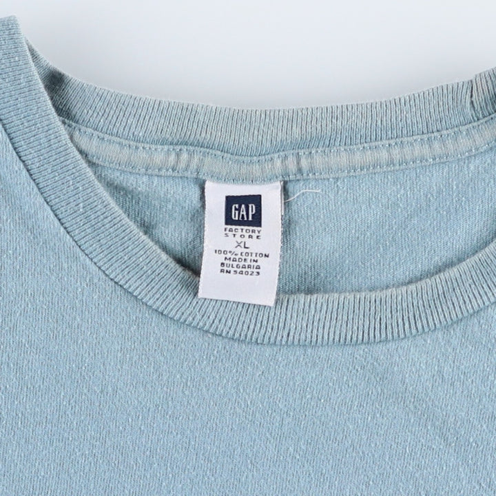 90'S GAP Short-Sleeve Logo T-Shirt, Men's Size XL (Equivalent), Vintage cotton Blue type light blue Vintage Second Hand