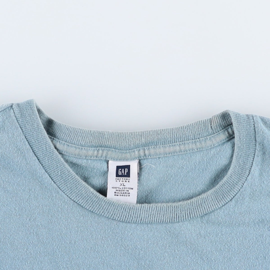 90'S GAP Short-Sleeve Logo T-Shirt, Men's Size XL (Equivalent), Vintage cotton Blue type light blue Vintage Second Hand