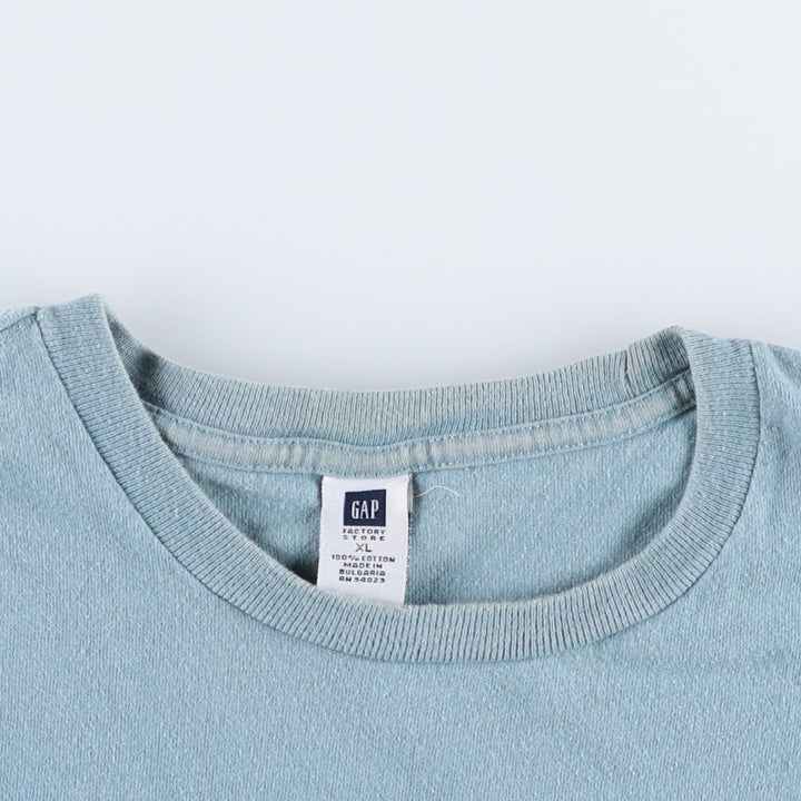 90'S GAP Short-Sleeve Logo T-Shirt, Men's Size XL (Equivalent), Vintage cotton Blue type light blue Vintage Second Hand