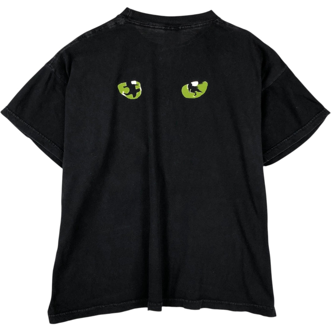 80'S LIBERTY CATS Cat Pattern Print T-Shirt, Men's Size L (Equivalent), Vintage cotton black type Vintage Second Hand
