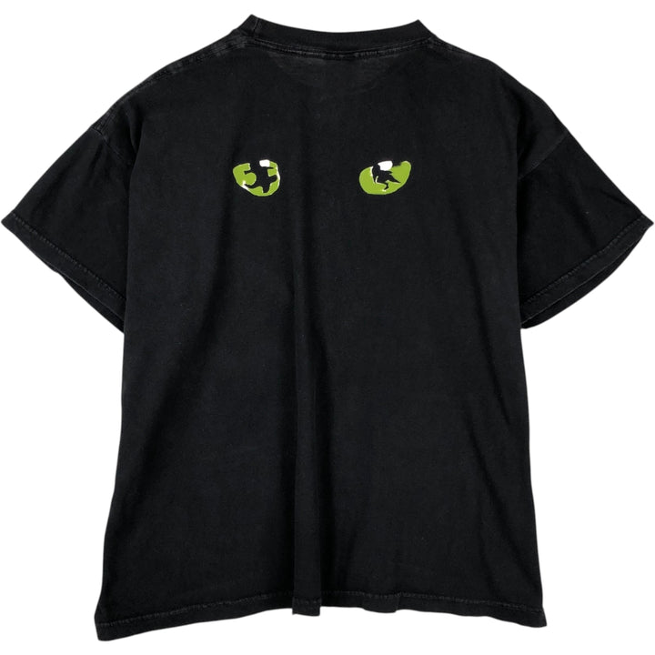 80'S LIBERTY CATS Cat Pattern Print T-Shirt, Men's Size L (Equivalent), Vintage cotton black type Vintage Second Hand