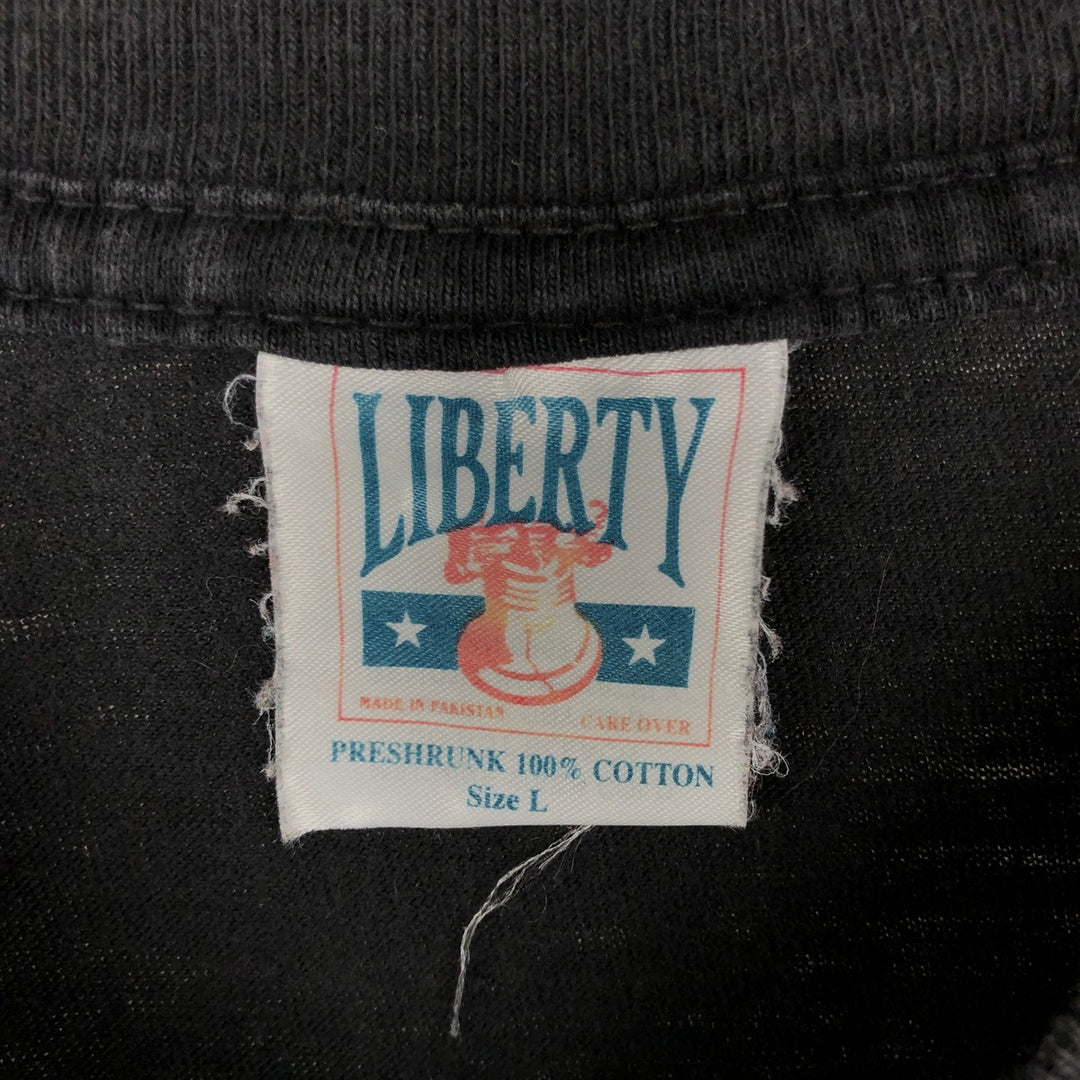 80'S LIBERTY CATS Cat Pattern Print T-Shirt, Men's Size L (Equivalent), Vintage cotton black type Vintage Second Hand