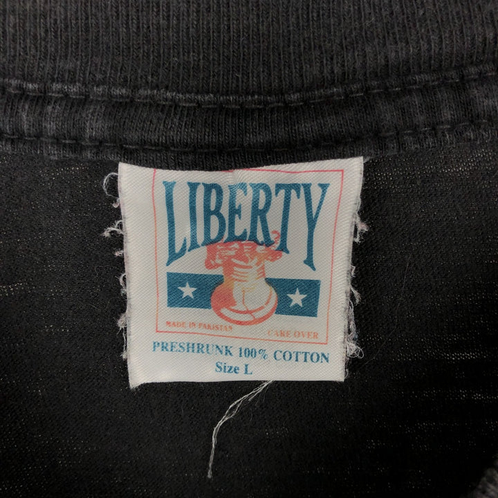 80'S LIBERTY CATS Cat Pattern Print T-Shirt, Men's Size L (Equivalent), Vintage cotton black type Vintage Second Hand