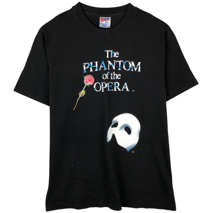90'S Hanes Heavyweight The Phantom of the Opera Print T-Shirt, Made in USA, Men's Size L (approx.), Vintage cotton black type Vintage Second Hand