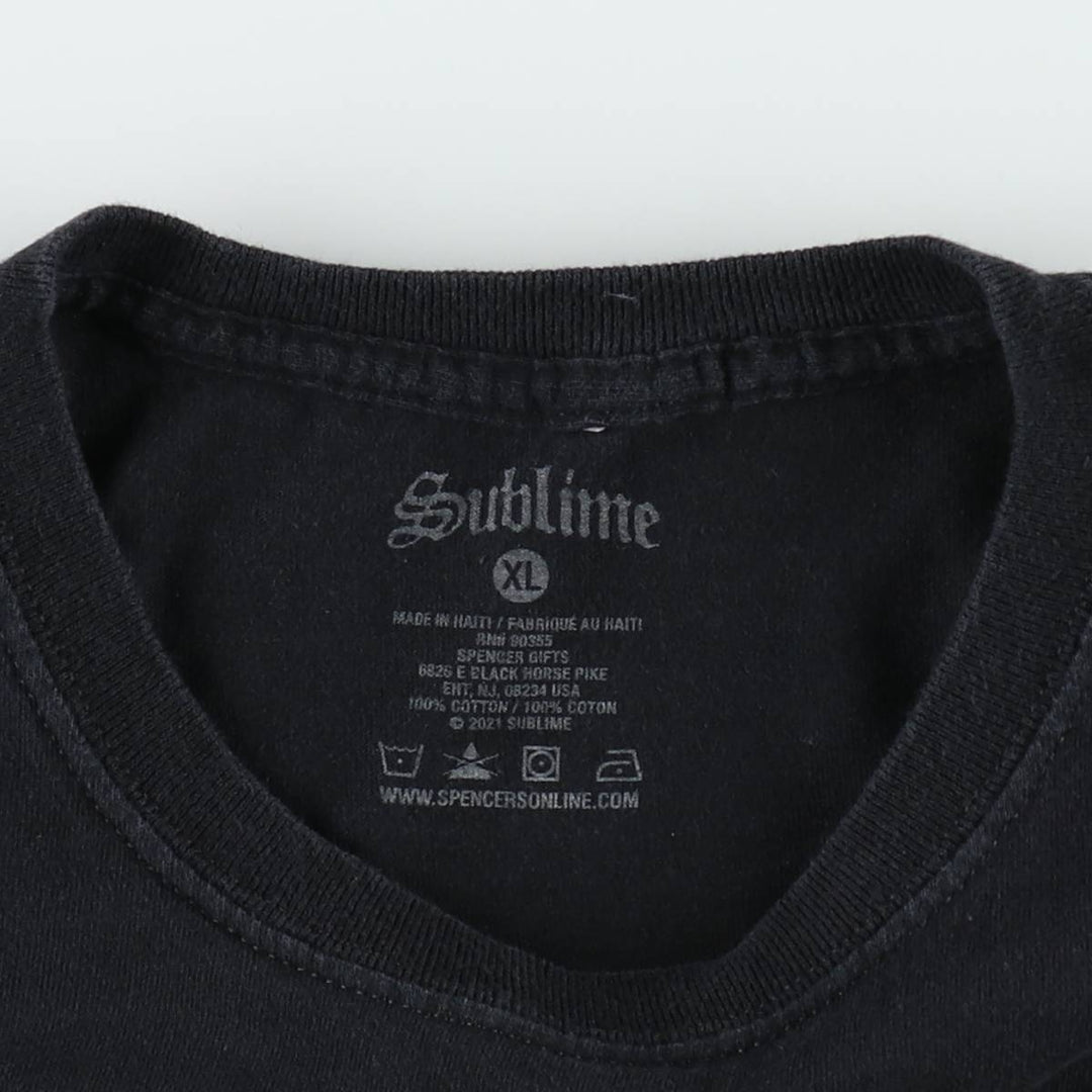 SUBLIME Band T-shirt, Men's XL size cotton black type Vintage Second Hand
