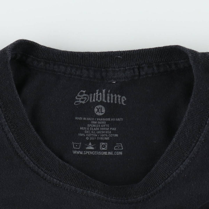 SUBLIME Band T-shirt, Men's XL size cotton black type Vintage Second Hand