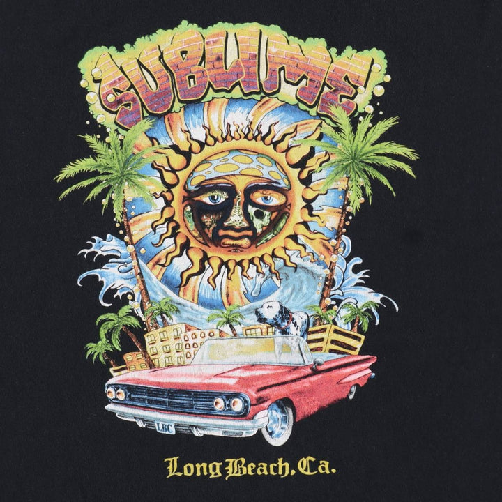 SUBLIME Band T-shirt, Men's XL size cotton black type Vintage Second Hand