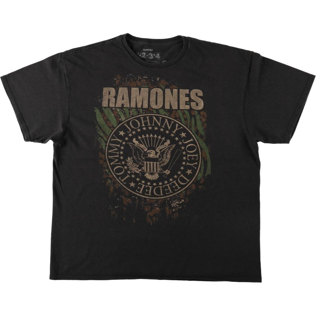 RAMONES Eagle Pattern Band T-Shirt, Men's Size L cotton black type Vintage Second Hand
