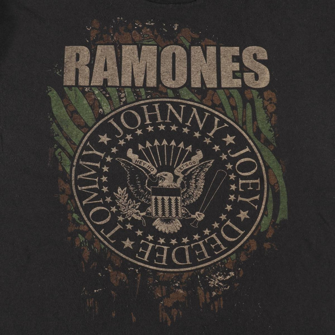 RAMONES Eagle Pattern Band T-Shirt, Men's Size L cotton black type Vintage Second Hand