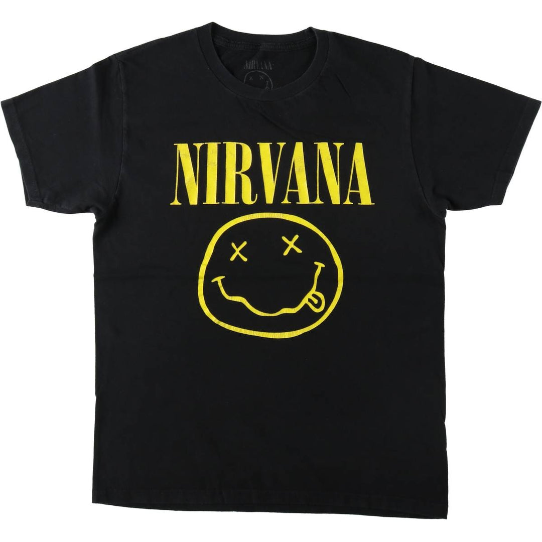 NIRVANA Nirvana Band T-shirt, Band T, Men's M size cotton black type Vintage Second Hand