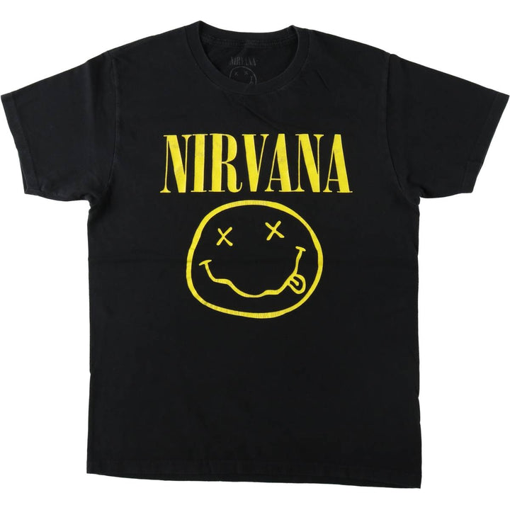 NIRVANA Nirvana Band T-shirt, Band T, Men's M size cotton black type Vintage Second Hand