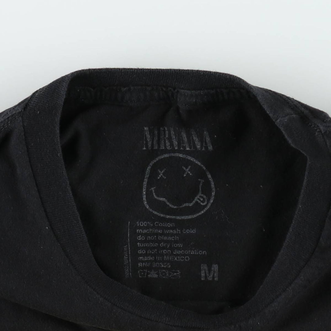 NIRVANA Nirvana Band T-shirt, Band T, Men's M size cotton black type Vintage Second Hand