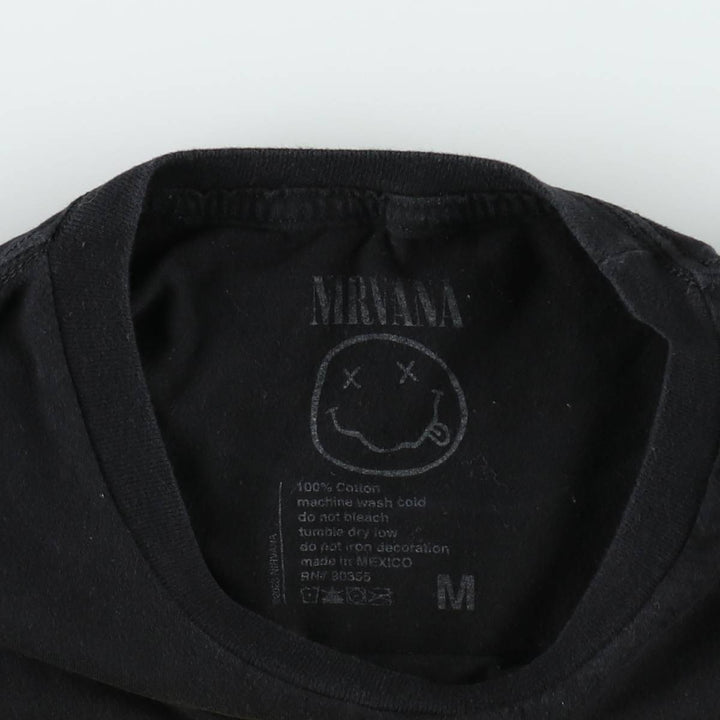 NIRVANA Nirvana Band T-shirt, Band T, Men's M size cotton black type Vintage Second Hand