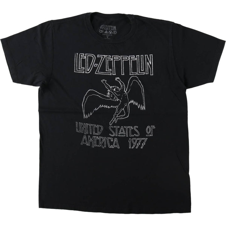 LED ZEPPELIN Led Zeppelin Band T-shirt Band T Men's M size cotton black type Vintage Second Hand