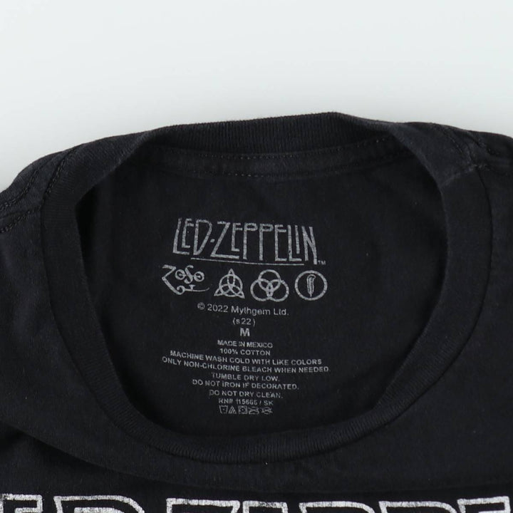 LED ZEPPELIN Led Zeppelin Band T-shirt Band T Men's M size cotton black type Vintage Second Hand