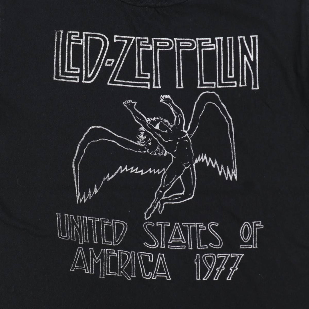 LED ZEPPELIN Led Zeppelin Band T-shirt Band T Men's M size cotton black type Vintage Second Hand
