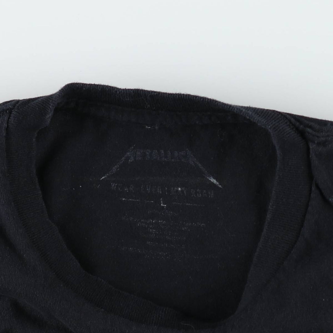 METALLICA Skull Pattern Band T-shirt Band Tee Men's L size cotton black type Vintage Second Hand