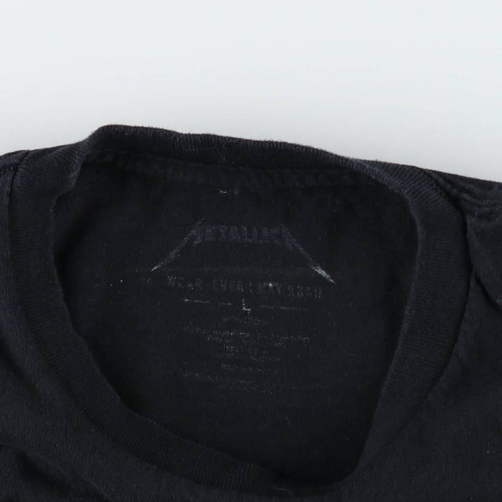 METALLICA Skull Pattern Band T-shirt Band Tee Men's L size cotton black type Vintage Second Hand