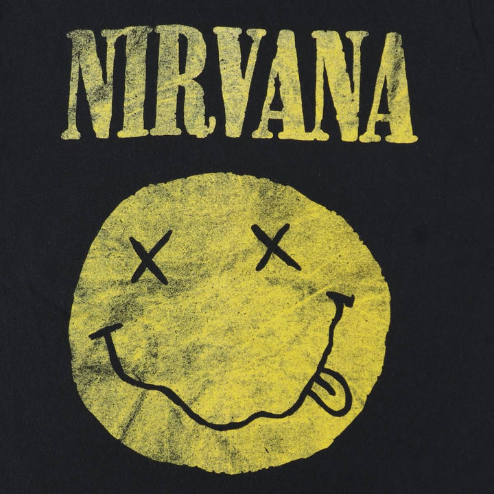 NIRVANA Nirvana Band T-shirt, Band T, Men's L size cotton black type Vintage Second Hand